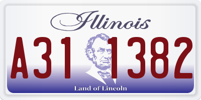 IL license plate A311382