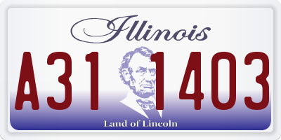 IL license plate A311403