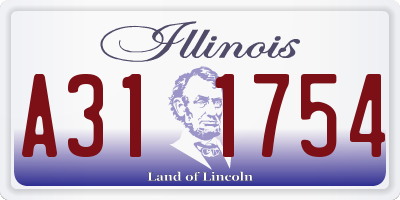 IL license plate A311754