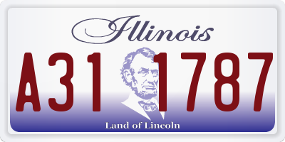 IL license plate A311787