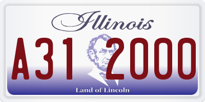 IL license plate A312000