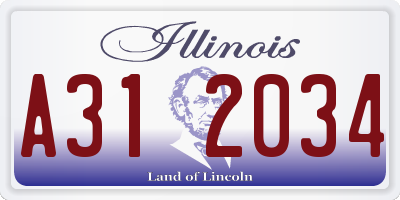 IL license plate A312034