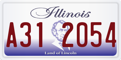 IL license plate A312054