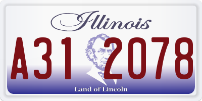 IL license plate A312078