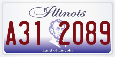 IL license plate A312089