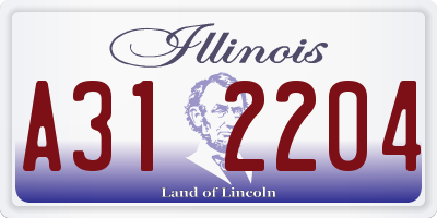 IL license plate A312204