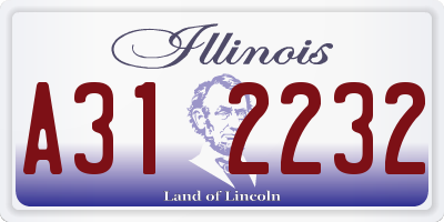 IL license plate A312232