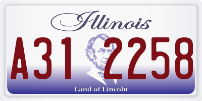 IL license plate A312258