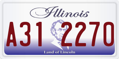 IL license plate A312270