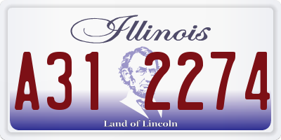 IL license plate A312274