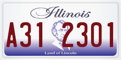 IL license plate A312301