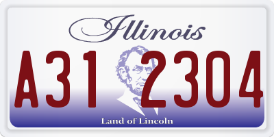 IL license plate A312304