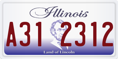 IL license plate A312312