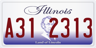 IL license plate A312313