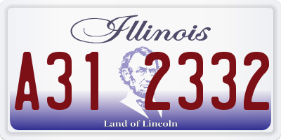 IL license plate A312332