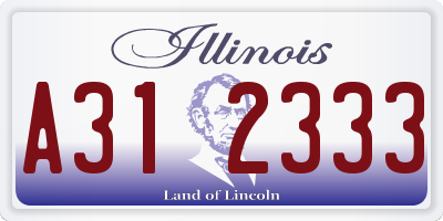 IL license plate A312333