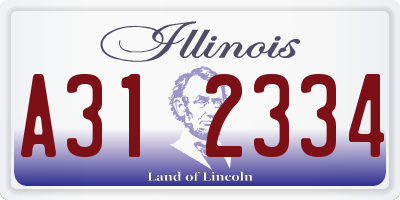 IL license plate A312334