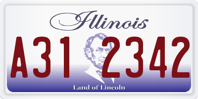 IL license plate A312342