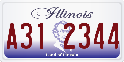 IL license plate A312344