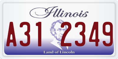 IL license plate A312349