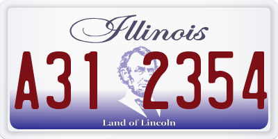 IL license plate A312354