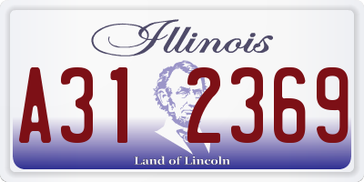 IL license plate A312369