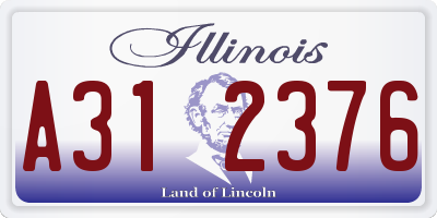 IL license plate A312376