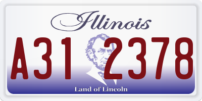 IL license plate A312378
