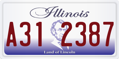 IL license plate A312387