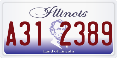 IL license plate A312389