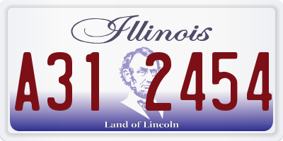IL license plate A312454