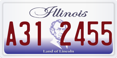 IL license plate A312455