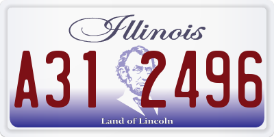 IL license plate A312496