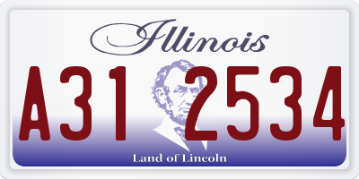 IL license plate A312534