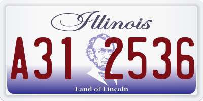 IL license plate A312536