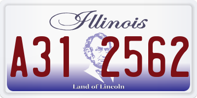 IL license plate A312562