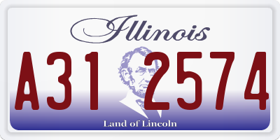 IL license plate A312574