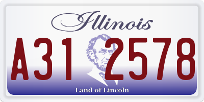 IL license plate A312578