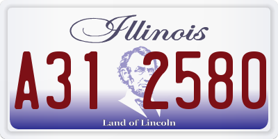 IL license plate A312580