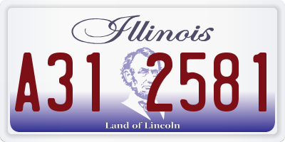 IL license plate A312581