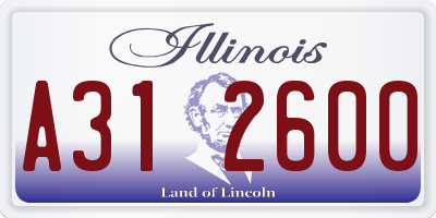 IL license plate A312600