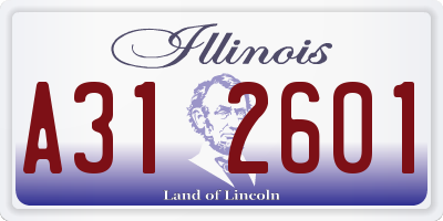 IL license plate A312601