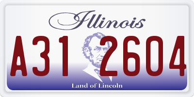 IL license plate A312604