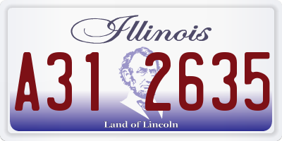 IL license plate A312635