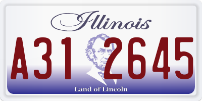 IL license plate A312645