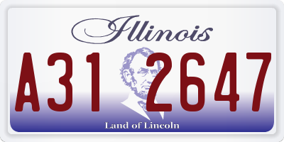 IL license plate A312647