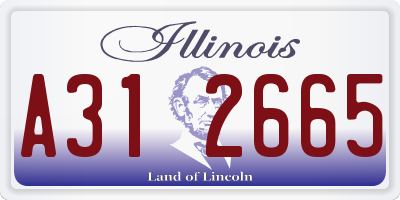 IL license plate A312665