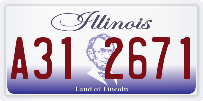 IL license plate A312671