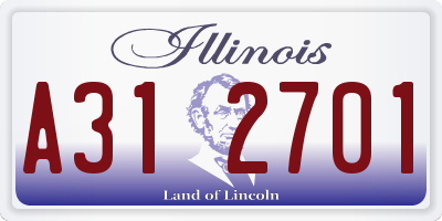 IL license plate A312701