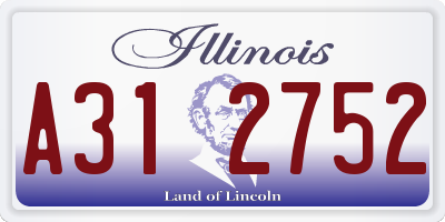 IL license plate A312752